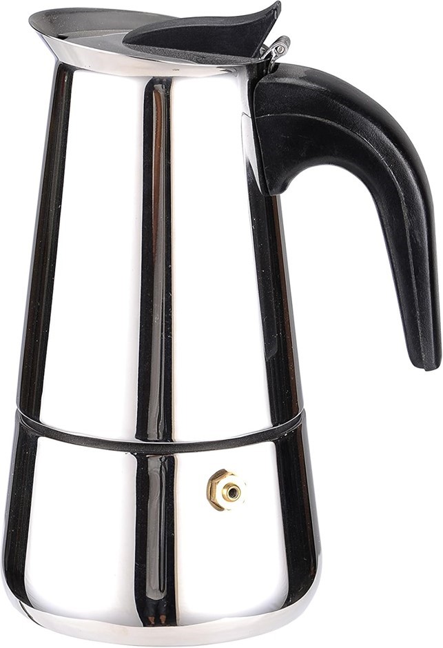 HOME BASICS EM00248 2 Cup Stainless Steel Espresso Maker, Silver