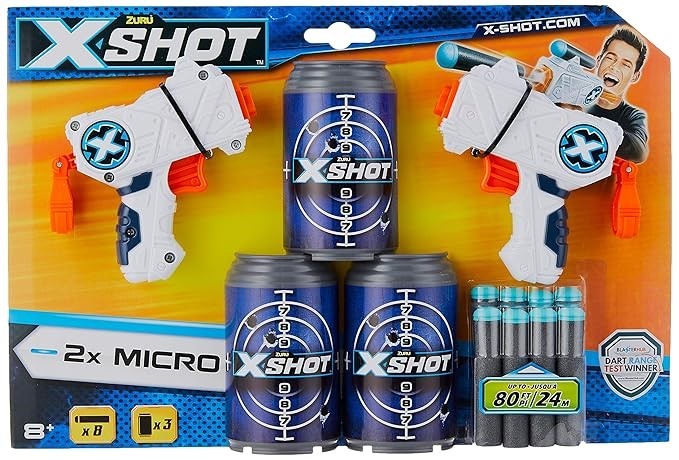 X-SHOT Excel Combo Double Micro Dart Blaster, Multi Color.