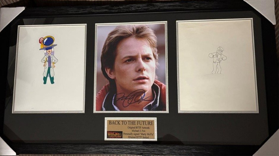 MICHAEL J. FOX SIGNED & FRAMED BACK TO THE FUTURE