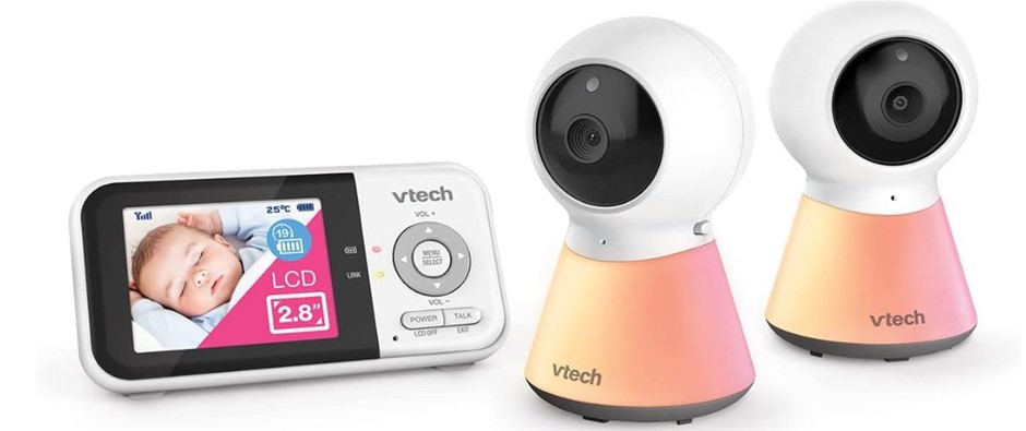 VTech BM3350N 2.8" 2-Camera Full Colour Video Baby Monitor with Night Light