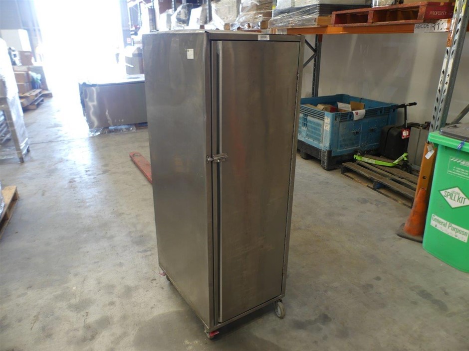 CUSTOM-MADE STAINLESS-STEEL BAKERY CABINET