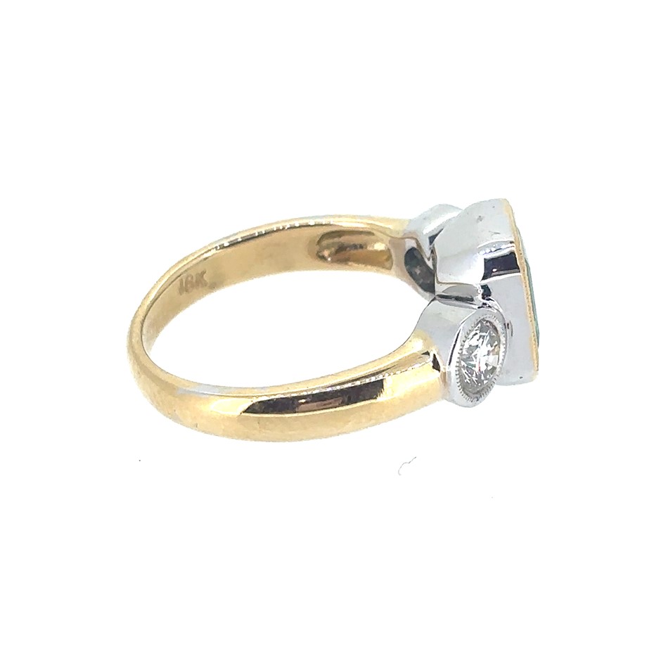 1.38ct an emerald cut Columbian emerald With AIG Cert. & 0.70ct