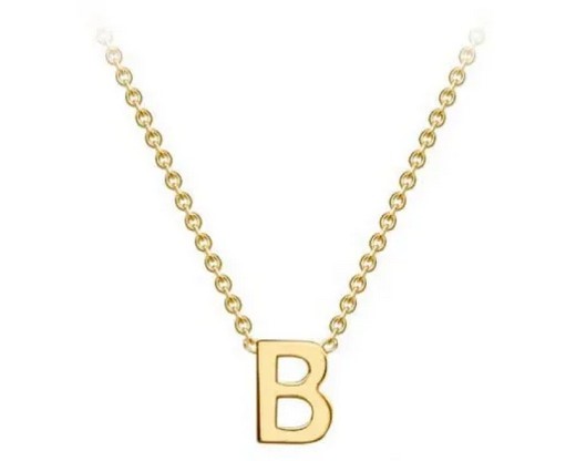#1 9K YELLOW GOLD INITIAL 'B' NECKLACE 38+5cm