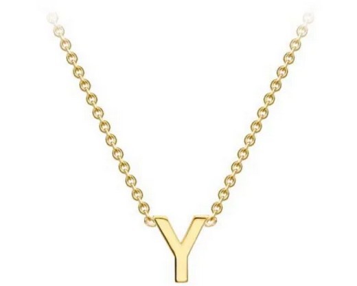 #1 9K YELLOW GOLD INITIAL 'Y' NECKLACE 38+5cm