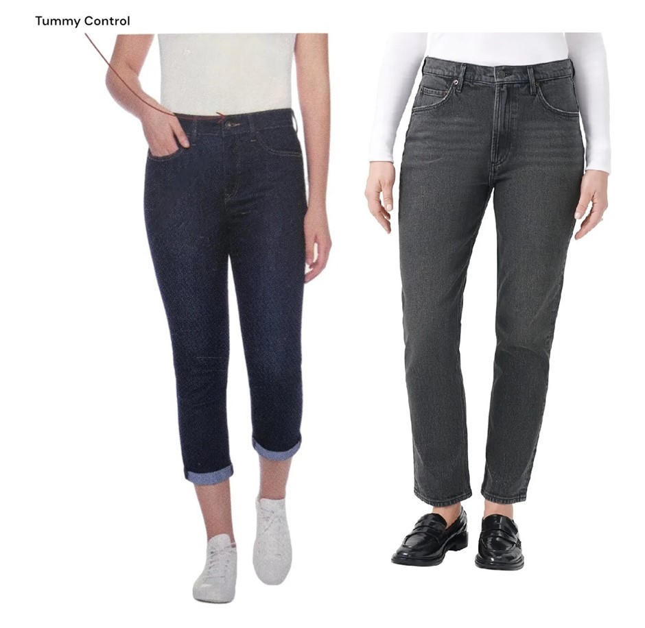 2 x Women's Jeans, Size 12, Incl: PARASUCO & SIGNATURE, Dark Blue & Black,