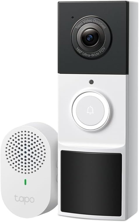 TAPO TP-Link Battery Video Doorbell, Home Security System, 2K, 160° FOV, Fl