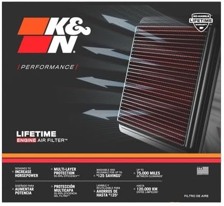 K&N 33-2996 Panel Air Filter for 2019 Infiniti Q30 2.2L L4 Diesel