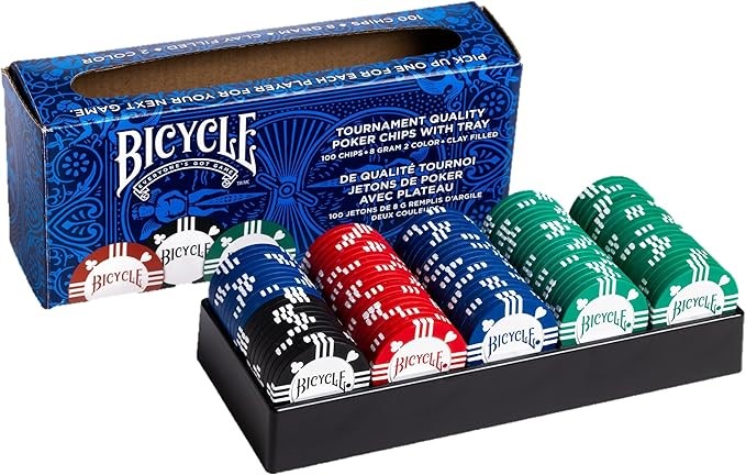 BICYCLE Clay Poker Chips with Tray