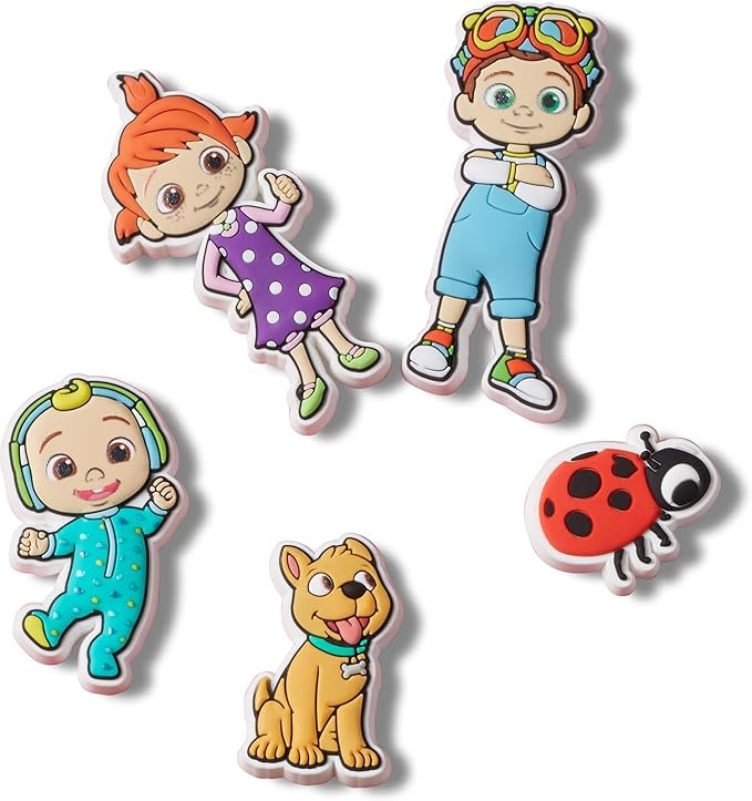 CROCS Jibbitz Cartoon Character Shoe Charms, CoComelon, 5 Pack
