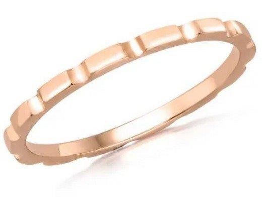 9K ROSE GOLD BRICK STACKER BAND