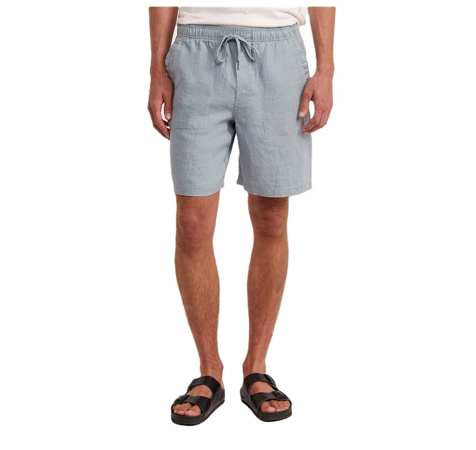 SABA Men's Linen Blend Short, Size XL, 55%Linen/45%Cotton, Mist, AG24910. N