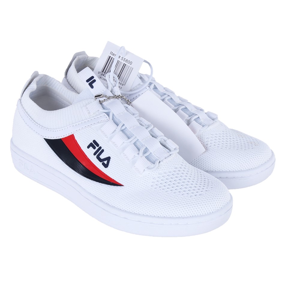 FILA Women's Knit Shoes, Size US9.5 / UK7, White/Navy/Red (146), 4CSM9825C.