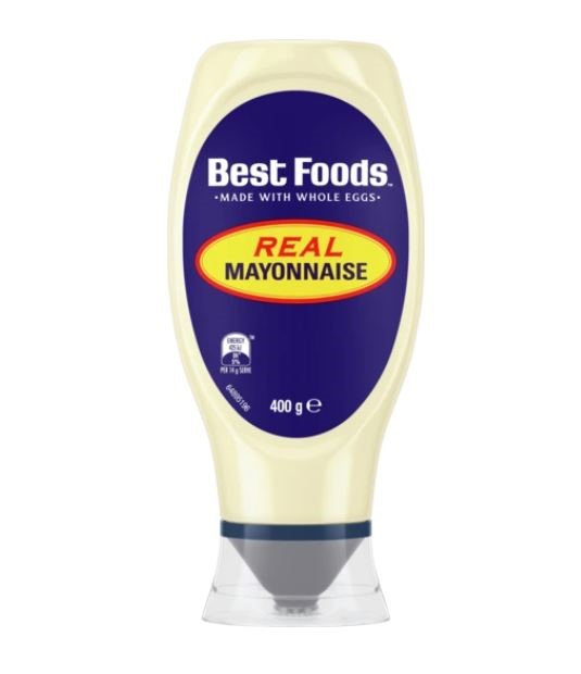 4 x BEST FOODS Real Mayonnaise, 400g. NB: All damaged lids, still sealed. B