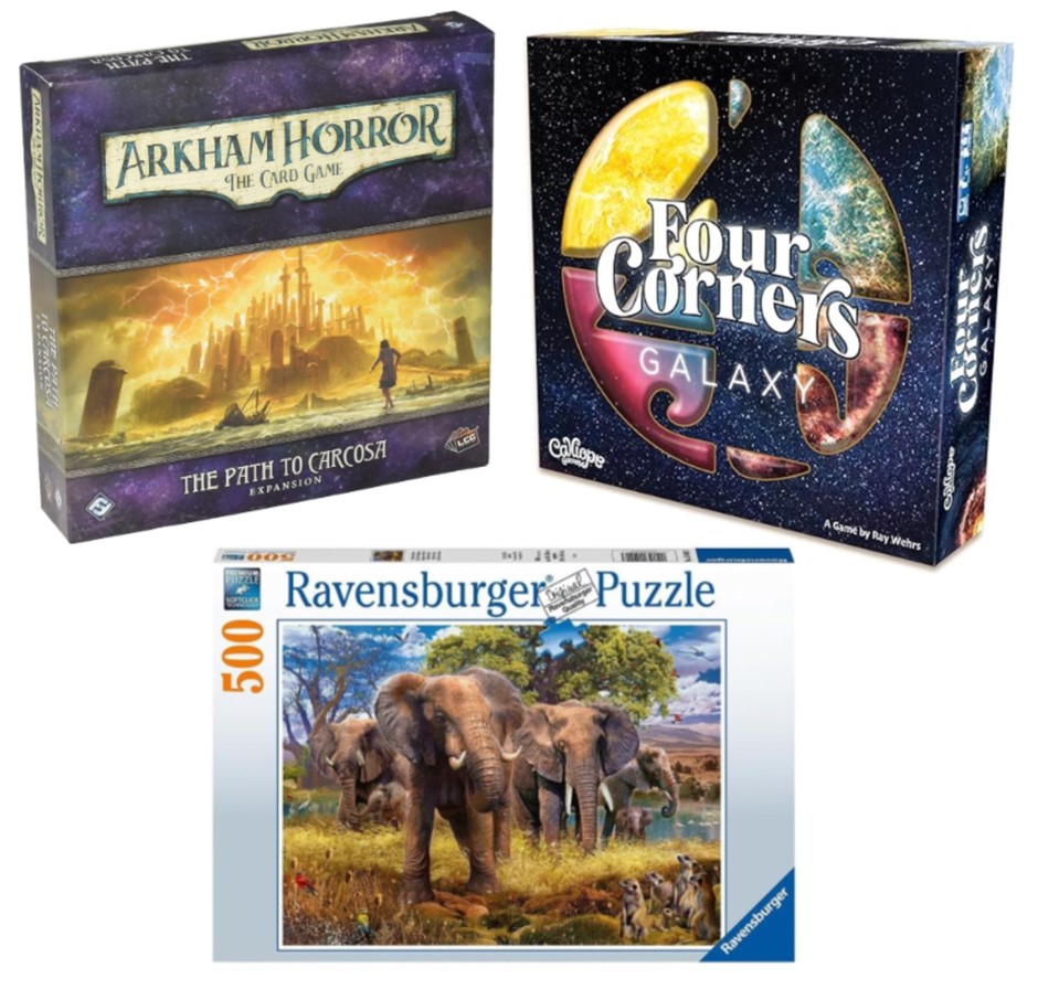 3 x Puzzles & Games: x1 ARKHAM HORROR The Card Game: The Path To Carcosa Ex