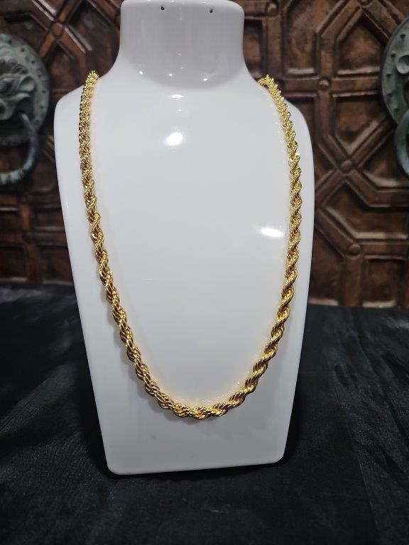22K/Italy Solid Gold Filled Rope Chain -(stamped 22K/Italy)
