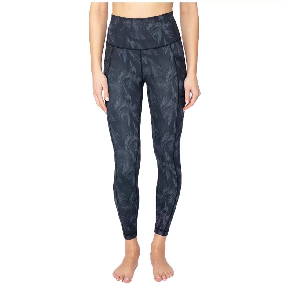 3 x 90DEGREE Feather Palm Tree Ankle Legging, Size M, Black Grey. Buyers N