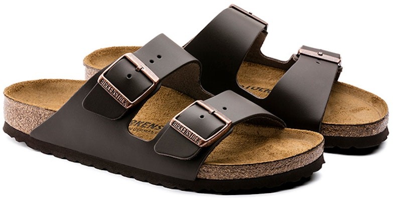 BIRKENSTOCK Arizona BS Sandals, Size 44, Natural Leather, Dark Brown. Buye
