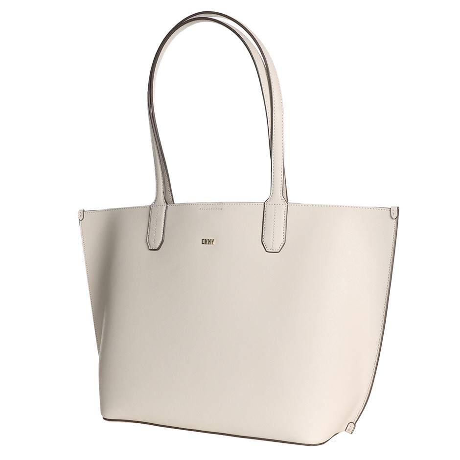 DKNY Leather Tote Bag, Stone. NB: faint stroke mark on front. Buyers Note