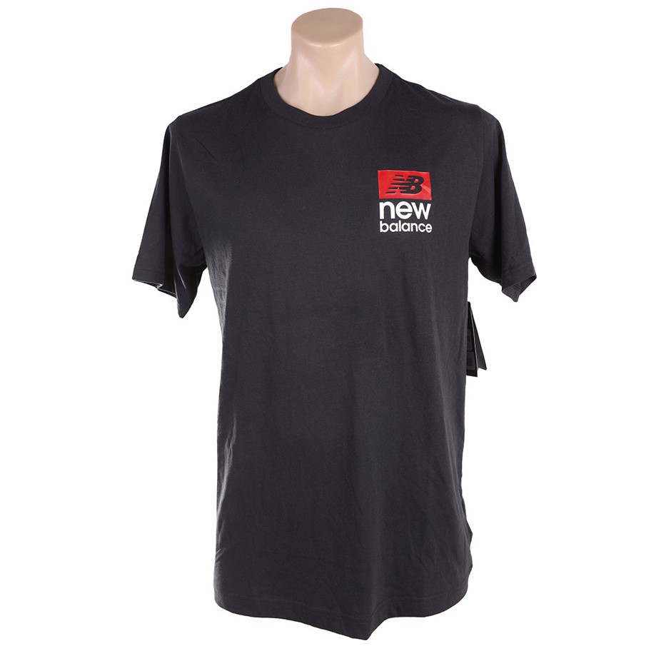 NEW BALANCE Men's Sport Tee, Size XL, 60% Cotton, Black (BK), MT13901. Buy