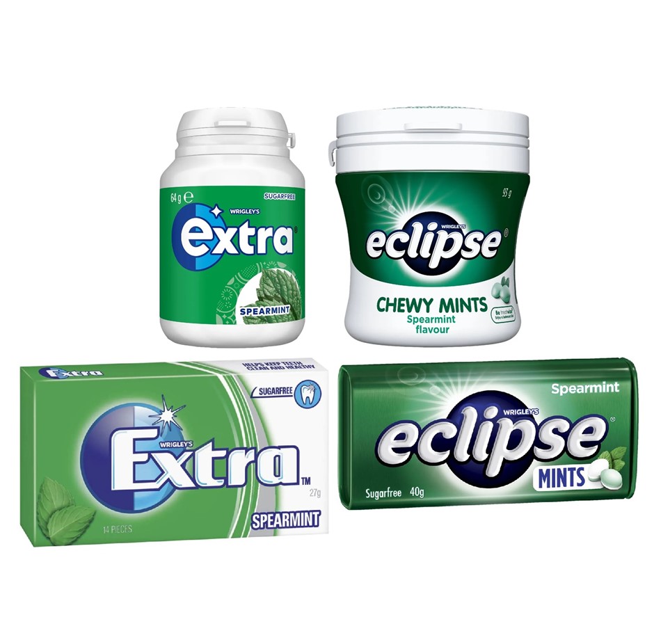 21 x Assorted WRIGLEY'S Spearmint Refreshments, Incl: EXTRA (27g & 64g) & E