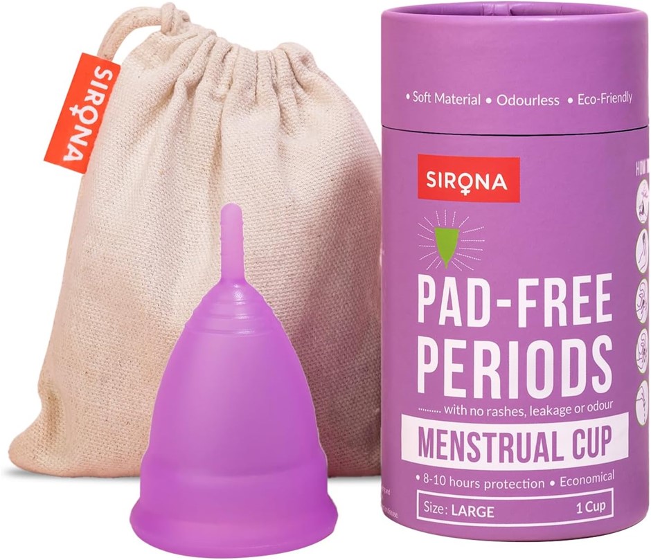 4 x SIRONA Pad-Free Periods Menstrual Cup, Large. Buyers Note - Discount F