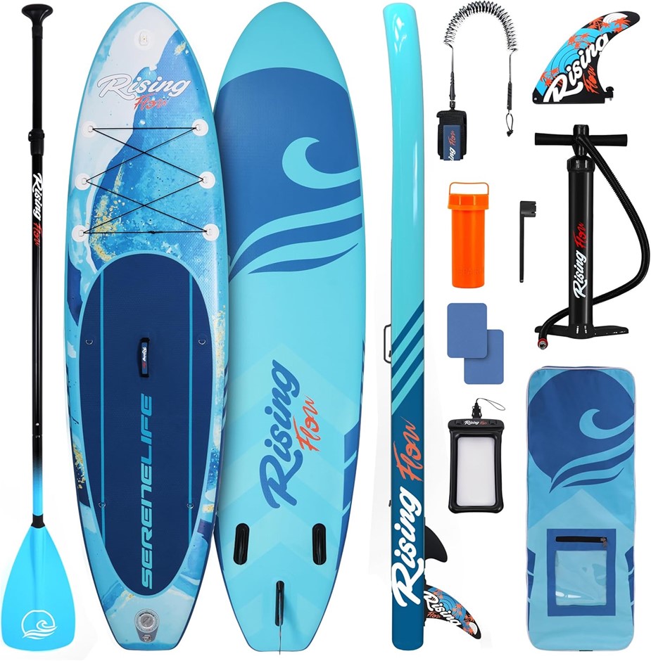 SERENE LIFE Inflatable Paddleboard Stand Up Water Paddle-Board w/Accessorie