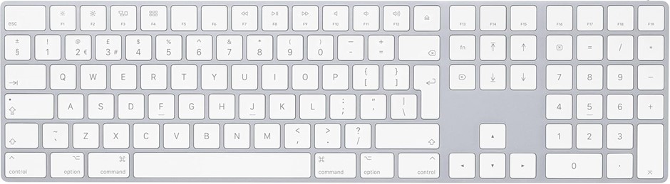 APPLE Magic Keyboard with Numeric Keypad - British English, Silver NB: open