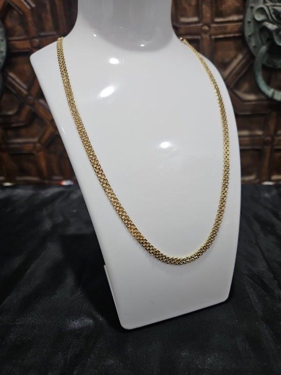 18k Italy Solid Heavy Yellow Gold Filled Chain-Quality Guarantee-60cm