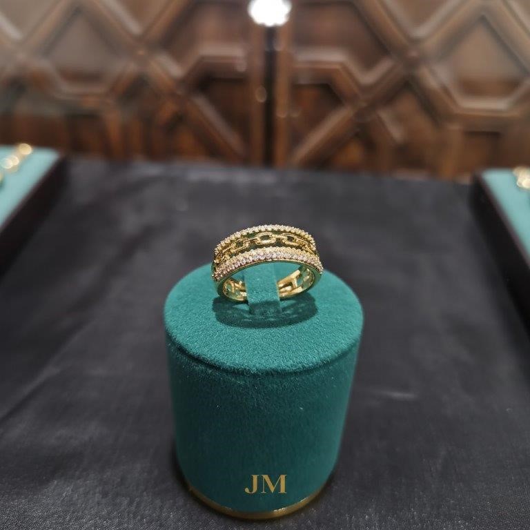 18K/ITALY Solid Yellow Gold Filled Ring -Quality Guarantee-6 US