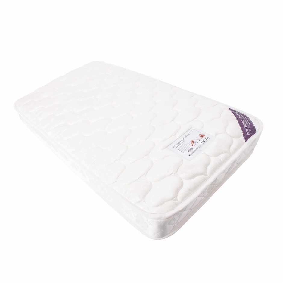 LOVE N CARE Shell Innerspring Mattress Cot Bed, 131cm x 76cm (100% Cotton)