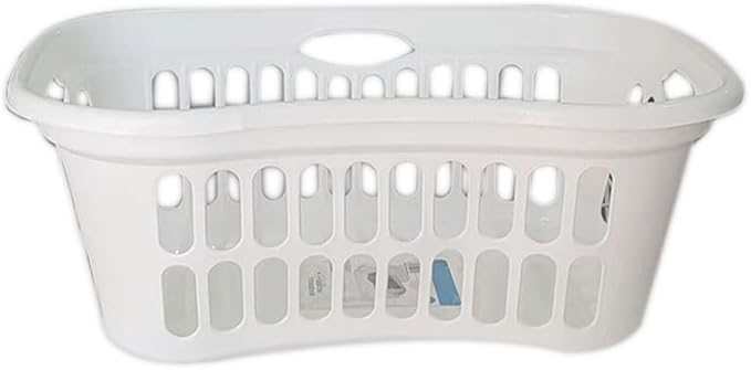 Lylac Homeware Polypropylene Laundry Basket, White, 60.5 x 41.5 x 24.5 cm,