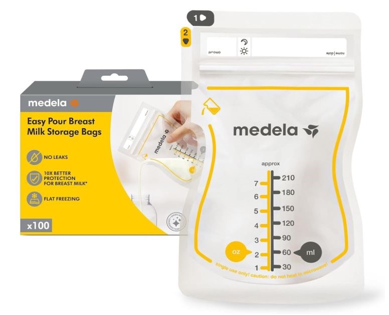 Medela Easy Pour Breastmilk Storage Bags, Disposable Leakproof Breast Milk