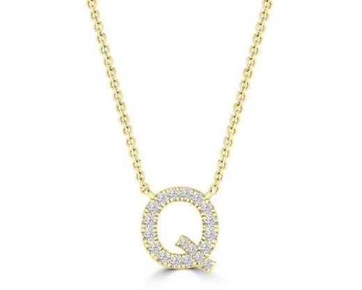 9K YELLOW GOLD 'Q' 0.09 HI I1 DIAMOND NECKLACE 40+5cm