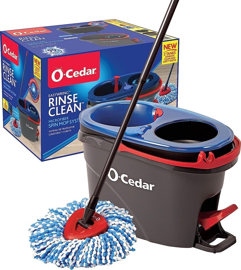 O-CEDAR EasyWring RinseClean Microfiber Spin Mop & Bucket Floor Cleaning Sy