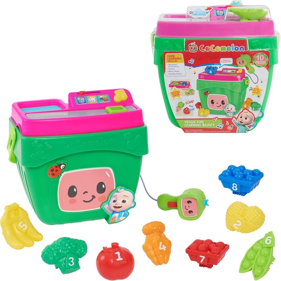 JUST PLAY Cocomelon Veggie Fun Learning Basket.