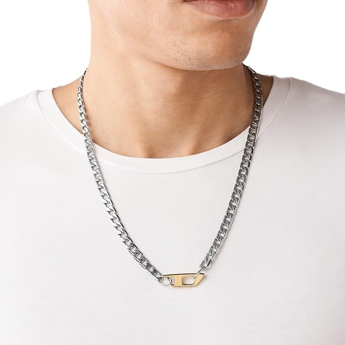 DIESEL Men's Stainless Steel Pendant or Chain Necklace, One Size, Stainless