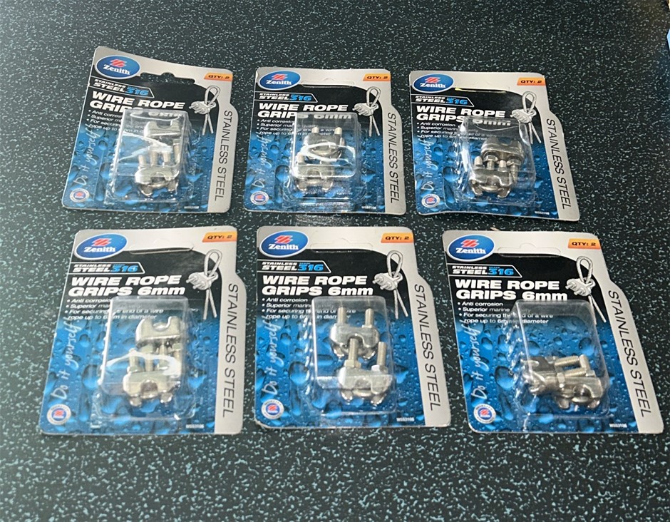 6x ZENITH Wire Rope Grips (2 Per Pack)
