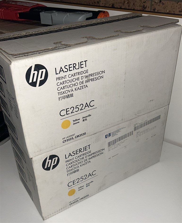 2x HP Laserjet Print Cartridges - Yellow (CE252AC)