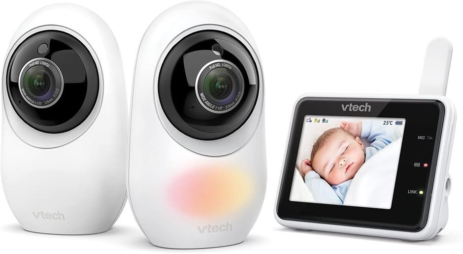 VTECH RM2751-2 2.8" 2-Camera Smart Wi-Fi 1080p HD Video Baby Monitor with R