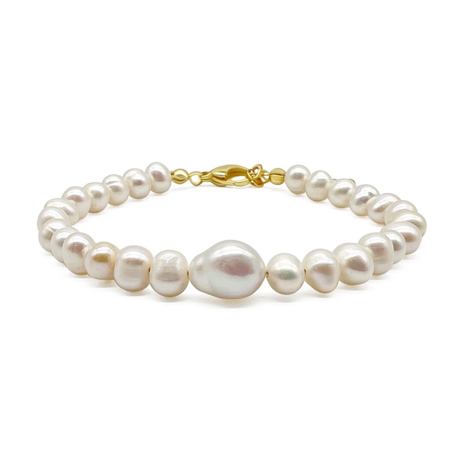 6mm Potato & Baroque Pearls Bracelet