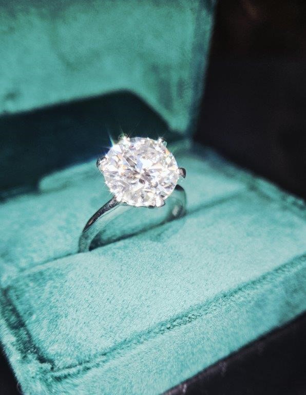 5.0ct GRA Moissanite white 18k Solid White Gold Vermeil Ring -7US-VVS1