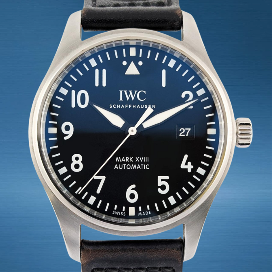 IWC Pilot’s Mark XVIII IW327001 40mm Steel Black Dial 40mm WxO
