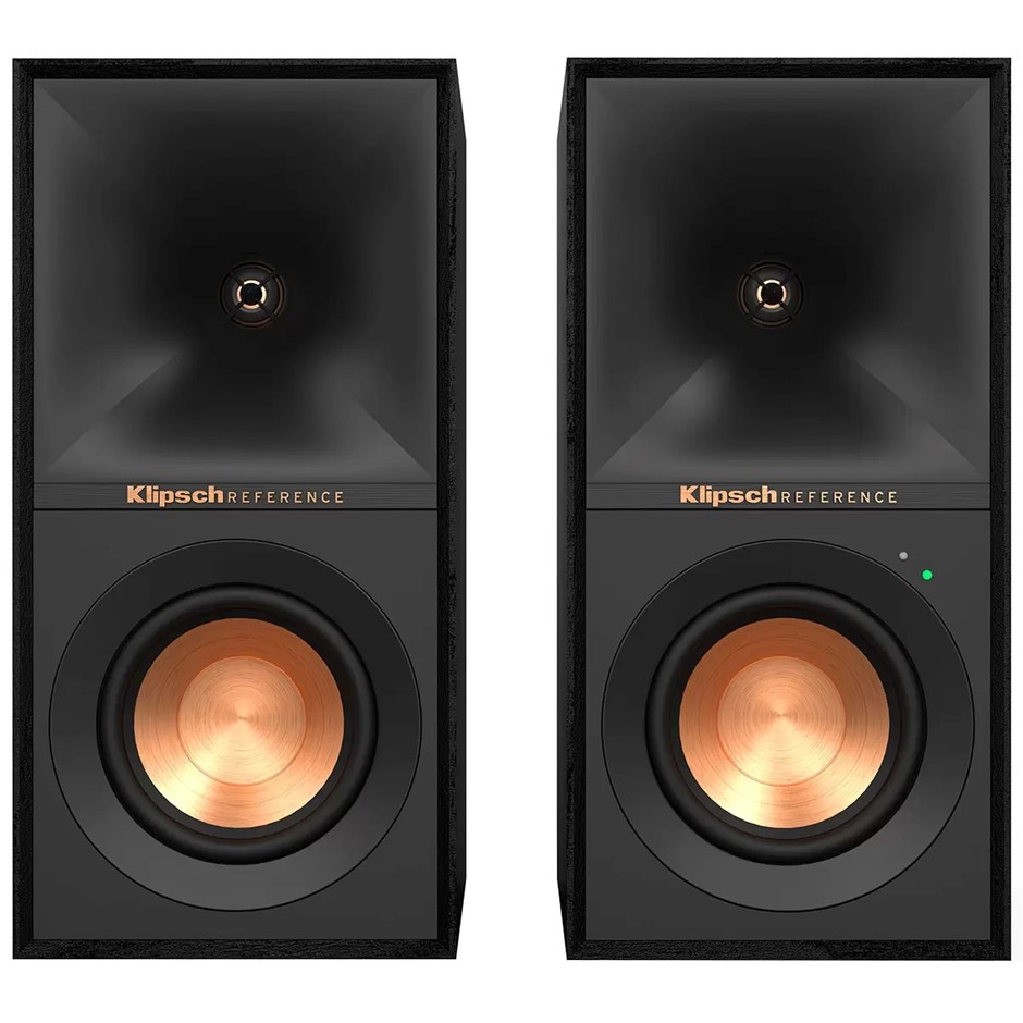 KLIPSCH Reference Powered Speakers, Black, Model R-40PM.