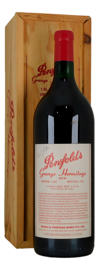 Penfolds Bin 95 Grange Hermitage 1986 Signed by Don Ditter (1x 1.5L Magnum)