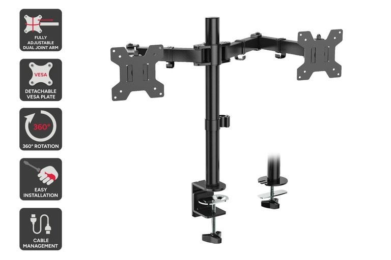 KOGAN Articulating Dual Monitor Arm for 17"- 32" Monitors. Buyers Note - D