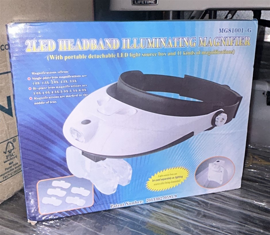 2LED Headband Illuminating Magnifier