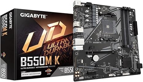 GIGABYTE B550M, AM4 4XDDR4(Max128GB), 4 SATA, 1 M.2, 2XUSB 3.2, 4XUSB 2.0,
