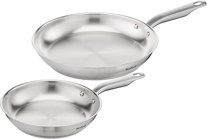 Tefal E492S225 Virtuoso Stainless Steel Induction Uncoated Frying Pan (2 Pi