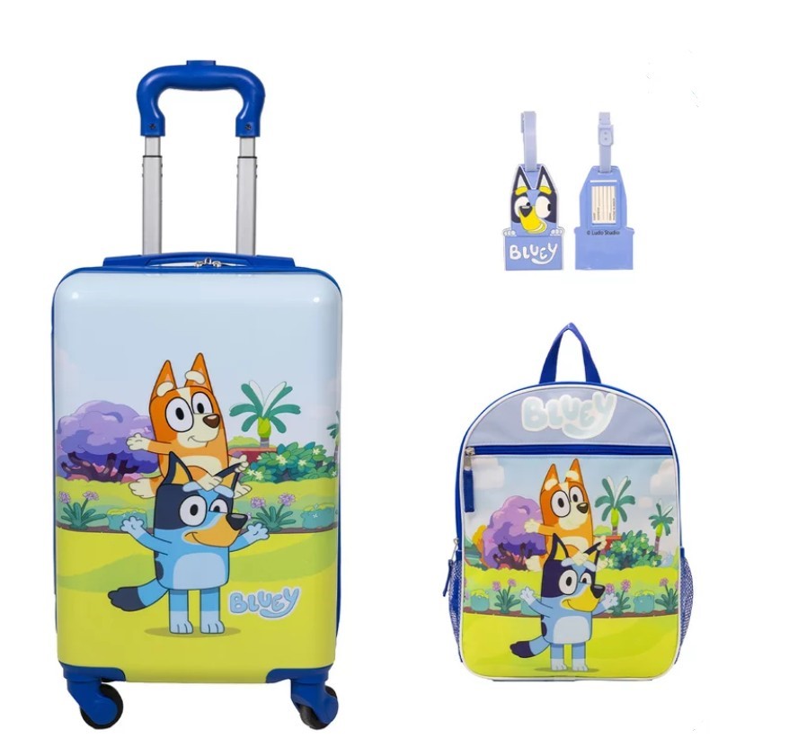 COSTCO Bluey Luggage Set With Bonus 2 Luggage Tags.