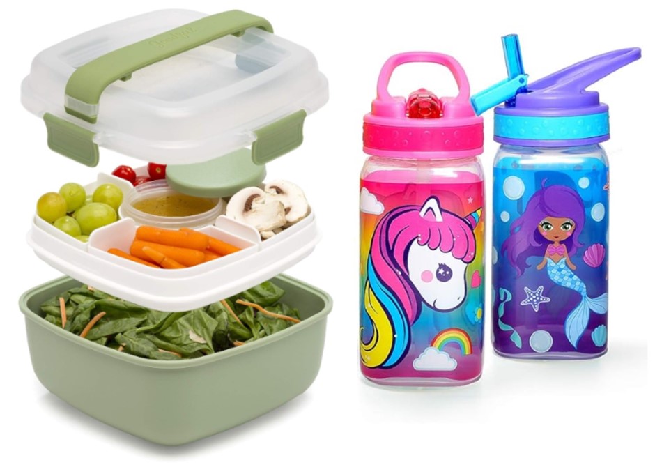 3 x Assorted Kitchen Items: x2 HOME TUNE 15oz Kids Water Drink Bottle, Unic